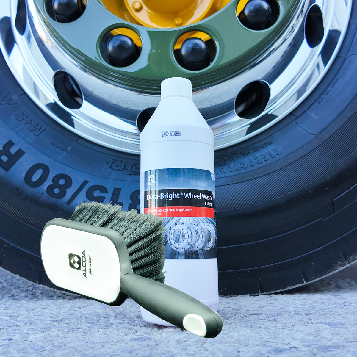 ALCOA Dura Bright Wheel Wash Starter Kit - 1L Dura Bright Wheel Wash - Al Brush