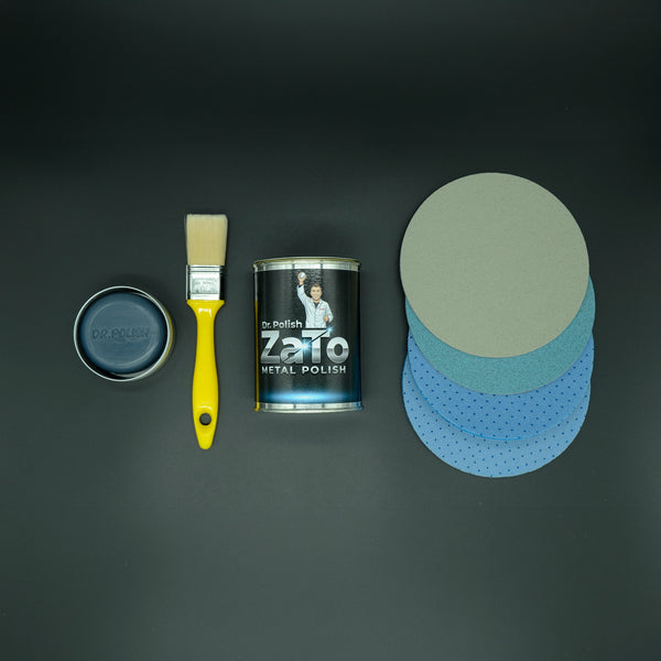 ZATO METAL POLISH Set - Metallpolitur Set - maschinelle Anwendung mit PUCK und Schleif- Polierpads