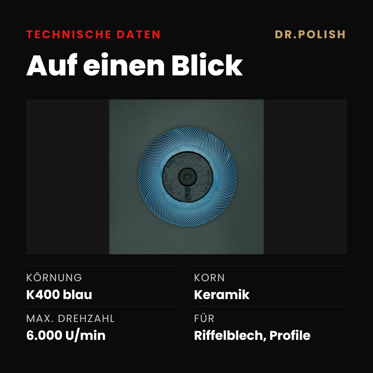 Scotch-Brite™ Bristle Disc K400 (Blau) – Technische Daten: Auf einen Blick
