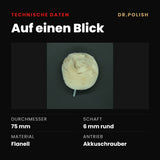 Flanell Polierball 75mm – Technische Daten: Auf einen Blick