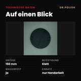 Handschleifpad 150mm Klett & Gummizug – Technische Daten: Auf einen Blick
