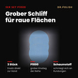 Schleif- und Polierscheiben 3er Set P1000 – Hauptbild Vorteile: Grober Schliff für raue Flächen
