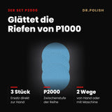 Schleif- und Polierscheiben 3er Set P2000 – Hauptbild Vorteile: Glättet die Riefen von P1000