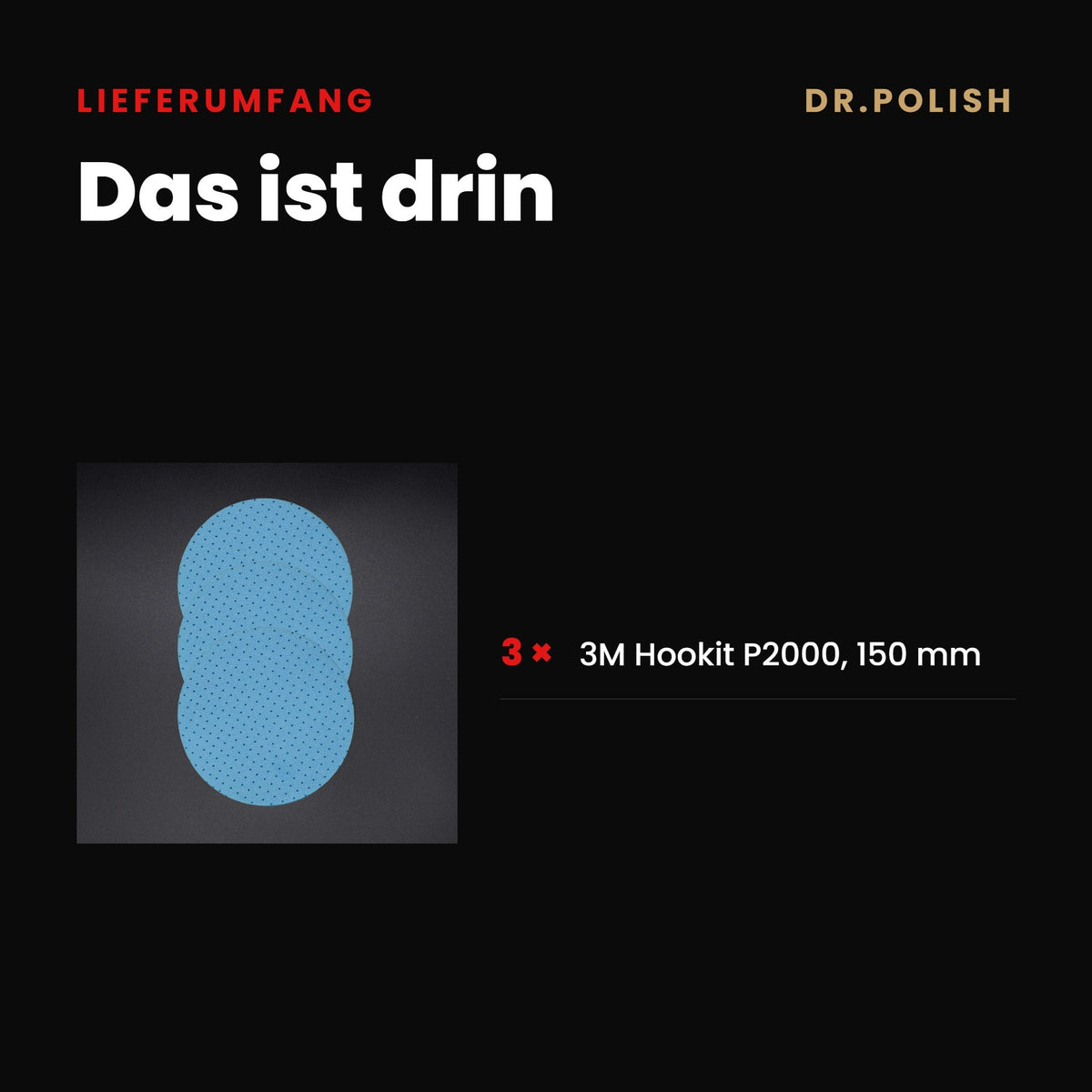 Schleif- und Polierscheiben 3er Set P2000 – Lieferumfang: Das ist drin