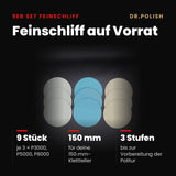 Schleif- und Polierscheiben 9er Set P3000, P5000, P8000 – Hauptbild Vorteile: Feinschliff auf Vorrat