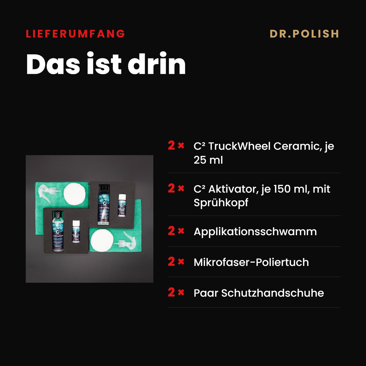 DR.POLISH x C²Coating Truck Wheel Ceramic – Lieferumfang: Das ist drin