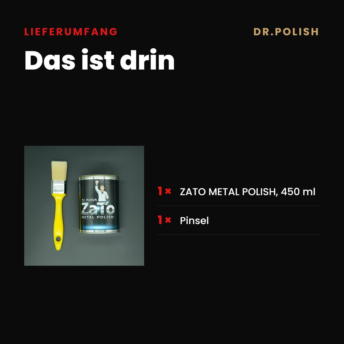 ZATO METAL POLISH – Lieferumfang: Das ist drin